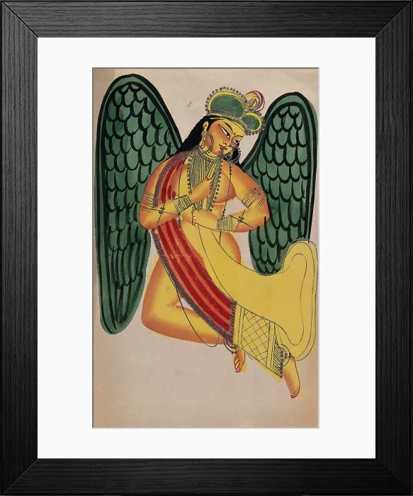 Framed Print : A winged apsaras blowing the horn, (c1880?). Creator: Unknown Framed Print : A winged apsaras blowing the horn, (c1880?). Creator: Unknown