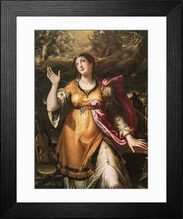 Framed Print : Saint Cecilia, 1580. Creator: Calvaert, Denys (ca 1540-1619) Framed Print : Saint Cecilia, 1580. Creator: Calvaert, Denys (ca 1540-1619)