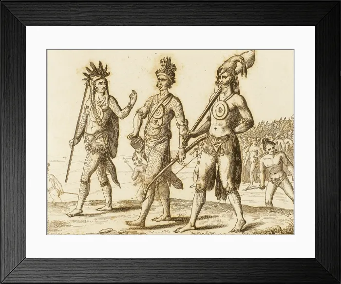 Framed Print : American Indians, 16th century (1841). Creator: Unknown Framed Print : American Indians, 16th century (1841). Creator: Unknown