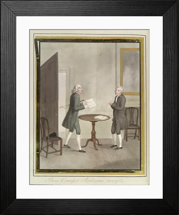 Framed Print : Pieter Camper correcting John Hunter's paper on the hawk, 1822. Creator: Jesse Foot. Pieter Camper correcting John Hunter's paper on the hawk, 1822. Creator: Jesse Foot Framed Print : Pieter Camper correcting John Hunter's paper on the hawk, 1822. Creator: Jesse Foot. Pieter Camper correcting John Hunter's paper on the hawk, 1822. Creator: Jesse Foot