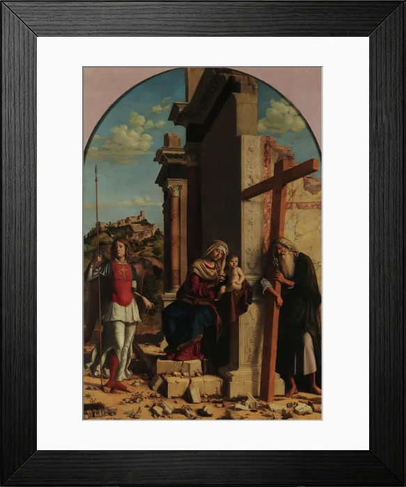 Framed Print : Madonna with Child between Saints Michael and Andrew, c1499. Creator: Cima da Conegliano, Giovanni Battista (ca. 1459-1517) Framed Print : Madonna with Child between Saints Michael and Andrew, c1499. Creator: Cima da Conegliano, Giovanni Battista (ca. 1459-1517)