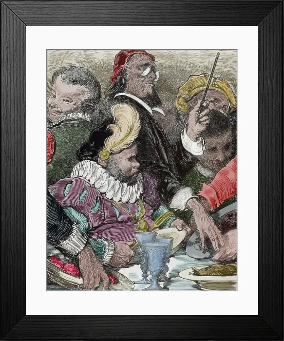 Framed Print : Governor Sancho's doctor refuses to let him eat to his heart's content, late 19th century. Creator: Gustave Dore. Governor Sancho's doctor refuses to let him eat to his heart's content, late 19th century. Creator: Gustave Dore Framed Print : Governor Sancho's doctor refuses to let him eat to his heart's content, late 19th century. Creator: Gustave Dore. Governor Sancho's doctor refuses to let him eat to his heart's content, late 19th century. Creator: Gustave Dore