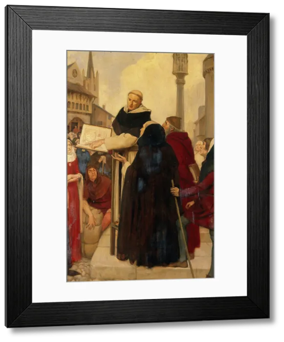 Framed Print : Albertus Magnus expounding his doctrines of physical science in the streets of Paris c1245, c1910s. Creator: Ernest Board Framed Print : Albertus Magnus expounding his doctrines of physical science in the streets of Paris c1245, c1910s. Creator: Ernest Board