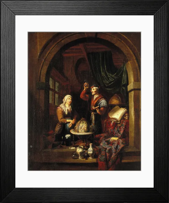 Framed Print : A physician examining a urine-flask, c1700. Creator: Gerard Thomas Framed Print : A physician examining a urine-flask, c1700. Creator: Gerard Thomas