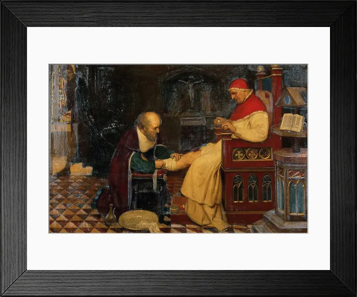 Framed Print : Guy de Chauliac bandaging the leg of Pope Clement VI at Avignon, while Petrarch... c1348, 1931. Creator: Ernest Board Framed Print : Guy de Chauliac bandaging the leg of Pope Clement VI at Avignon, while Petrarch... c1348, 1931. Creator: Ernest Board