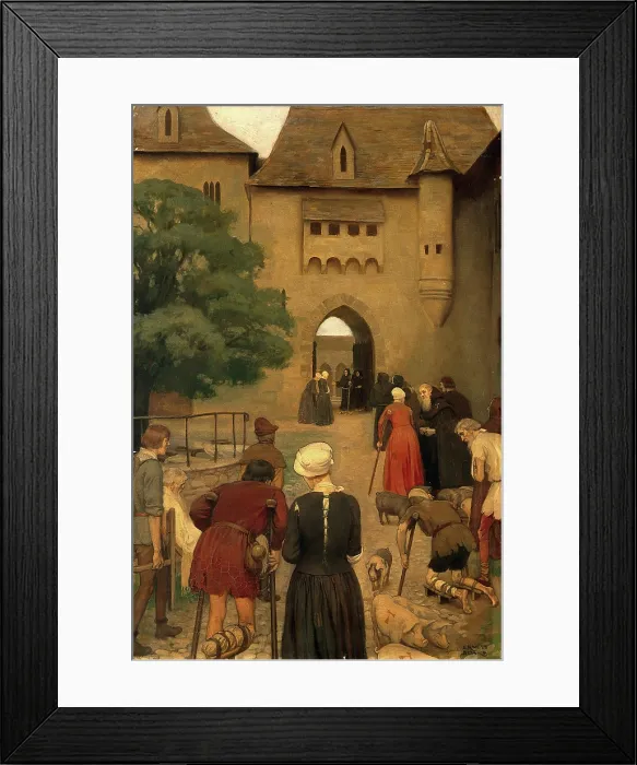 Framed Print : The Abbaye of Saint Antoine, the Sologne, France. Pilgrims suffering from ergotism... c1912. Creator: Ernest Board