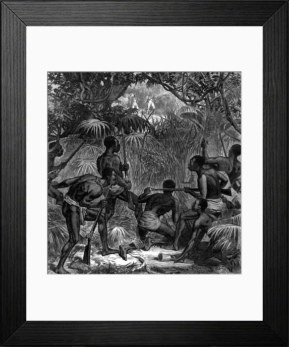 Framed Print : The War on the Gold Coast: Ashantees in ambush, 1874. Creator: Unknown Framed Print : The War on the Gold Coast: Ashantees in ambush, 1874. Creator: Unknown