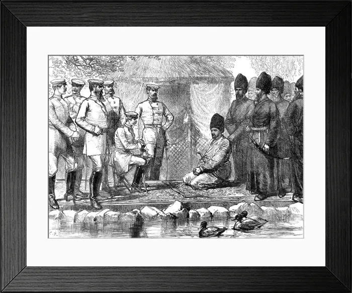 Framed Print : Interview between General Kaufmann and the Khan of Khiva, 1874. Creator: Unknown Framed Print : Interview between General Kaufmann and the Khan of Khiva, 1874. Creator: Unknown