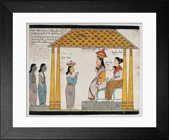 Framed Print : The representative of the people of Jetuttara requests Prince Vessantara to leave the city, 1815. Creator: Unknown Framed Print : The representative of the people of Jetuttara requests Prince Vessantara to leave the city, 1815. Creator: Unknown