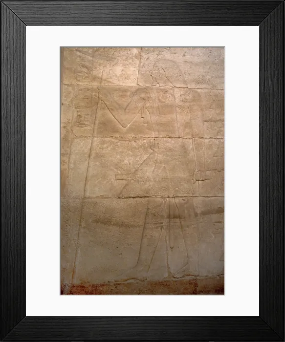 Framed Print : Male figure with a baton and sceptre relief, Mastaba of Kagemni, Saqqara, Egypt, 2350 BC (2003). Creator: Unknown Framed Print : Male figure with a baton and sceptre relief, Mastaba of Kagemni, Saqqara, Egypt, 2350 BC (2003). Creator: Unknown