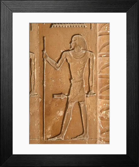 Framed Print : Male figure relief, Mastaba of Kagemni, Saqqara, Egypt, Old Kingdom, 6th Dynasty, 2350 BC (2003). Creator: Unknown Framed Print : Male figure relief, Mastaba of Kagemni, Saqqara, Egypt, Old Kingdom, 6th Dynasty, 2350 BC (2003). Creator: Unknown