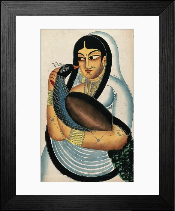 Framed Print : A courtesan carrying a peacock. Creator: Unknown Framed Print : A courtesan carrying a peacock. Creator: Unknown
