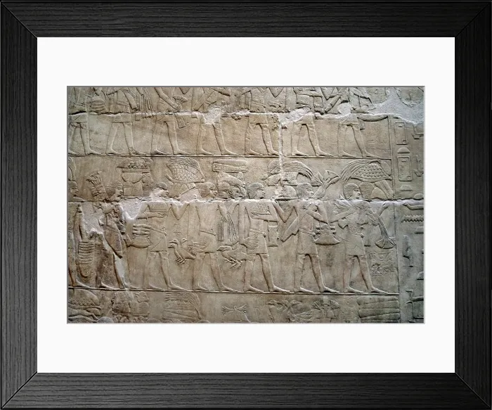 Framed Print : Offering bearers relief, Mastaba of Kagemni, Saqqara, Egypt, Old Kingdom, 2350 BC (2019). Creator: Unknown Framed Print : Offering bearers relief, Mastaba of Kagemni, Saqqara, Egypt, Old Kingdom, 2350 BC (2019). Creator: Unknown