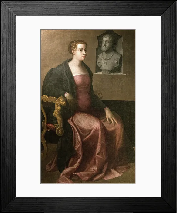 Framed Print : Portrait of Duchess Margaret of Parma (1522-1586), 1545. Creator: Piombo, Sebastiano, del (1485-1547) Framed Print : Portrait of Duchess Margaret of Parma (1522-1586), 1545. Creator: Piombo, Sebastiano, del (1485-1547)