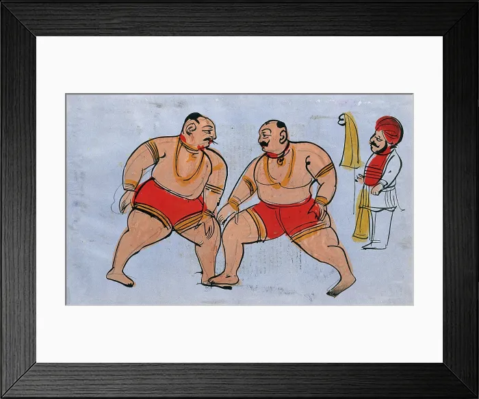 Framed Print : A pair of wrestlers. Creator: Unknown Framed Print : A pair of wrestlers. Creator: Unknown