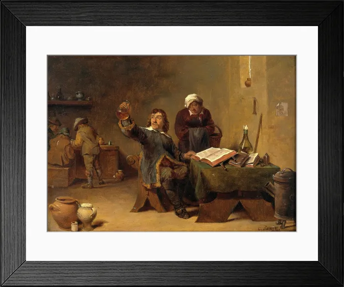 Framed Print : A medical practitioner examining a urine flask, c1680s. Creator: Follower of David Teniers II Framed Print : A medical practitioner examining a urine flask, c1680s. Creator: Follower of David Teniers II
