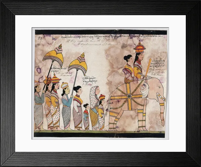 Framed Print : Prince Vessantara leaves the life of a hermit and returns to the city, 1815. Creator: Unknown Framed Print : Prince Vessantara leaves the life of a hermit and returns to the city, 1815. Creator: Unknown