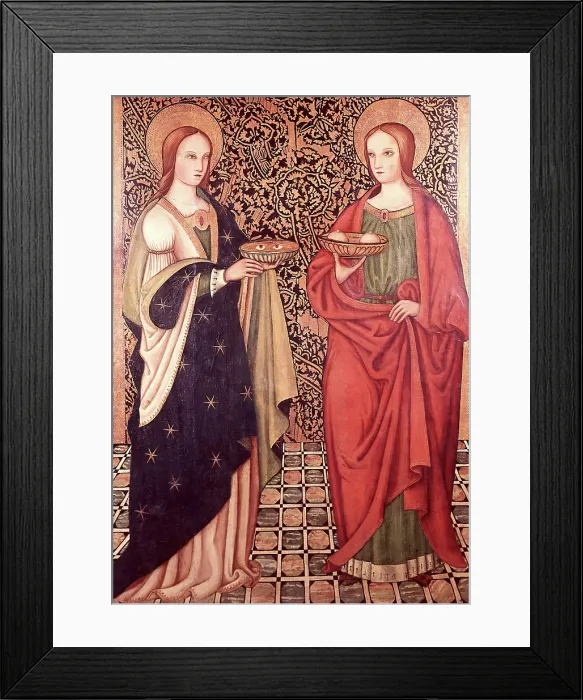 Framed Print : Saint Lucy and Saint Agatha, 1500. Creator: Unknown Framed Print : Saint Lucy and Saint Agatha, 1500. Creator: Unknown
