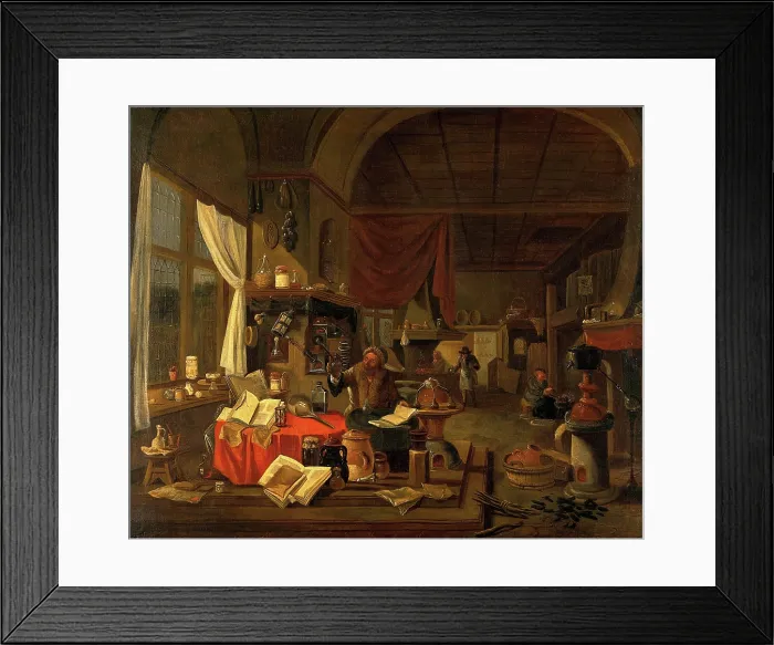 Framed Print : An alchemist's laboratory, c1780s. Creator: Unknown. An alchemist's laboratory, c1780s. Creator: Unknown Framed Print : An alchemist's laboratory, c1780s. Creator: Unknown. An alchemist's laboratory, c1780s. Creator: Unknown