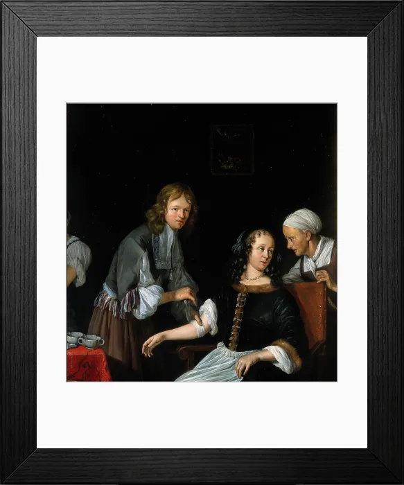 Framed Print : A surgeon binding up a woman's arm after bloodletting, c1700s. Creator: Jacob Toorenvliet. A surgeon binding up a woman's arm after bloodletting, c1700s. Creator: Jacob Toorenvliet Framed Print : A surgeon binding up a woman's arm after bloodletting, c1700s. Creator: Jacob Toorenvliet. A surgeon binding up a woman's arm after bloodletting, c1700s. Creator: Jacob Toorenvliet