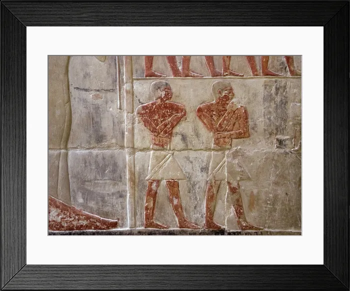 Framed Print : Polychrome relief depicting two Egyptian men, Mastaba of Mereruka, Saqqara, Egypt, 2003. Creator: Unknown Framed Print : Polychrome relief depicting two Egyptian men, Mastaba of Mereruka, Saqqara, Egypt, 2003. Creator: Unknown
