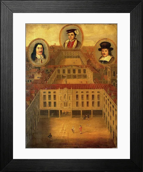 Framed Print : Saint Thomas's Hospital, Southwark: the enfilade of three courtyards... c17th century. Creator: Unknown. Saint Thomas's Hospital, Southwark: the enfilade of three courtyards... c17th century. Creator: Unknown Framed Print : Saint Thomas's Hospital, Southwark: the enfilade of three courtyards... c17th century. Creator: Unknown. Saint Thomas's Hospital, Southwark: the enfilade of three courtyards... c17th century. Creator: Unknown