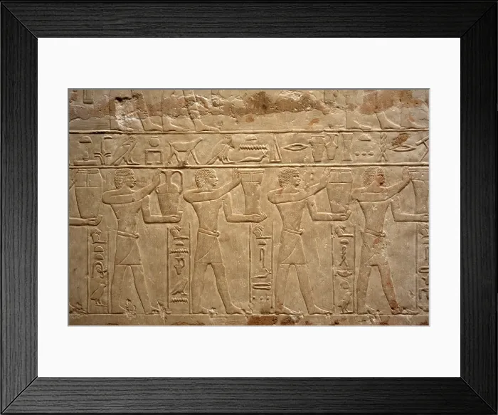 Framed Print : Relief depicting offering bearers, Mastaba of Mereruka, Saqqara, Egypt, Old Kingdom, 2003. Creator: Unknown Framed Print : Relief depicting offering bearers, Mastaba of Mereruka, Saqqara, Egypt, Old Kingdom, 2003. Creator: Unknown
