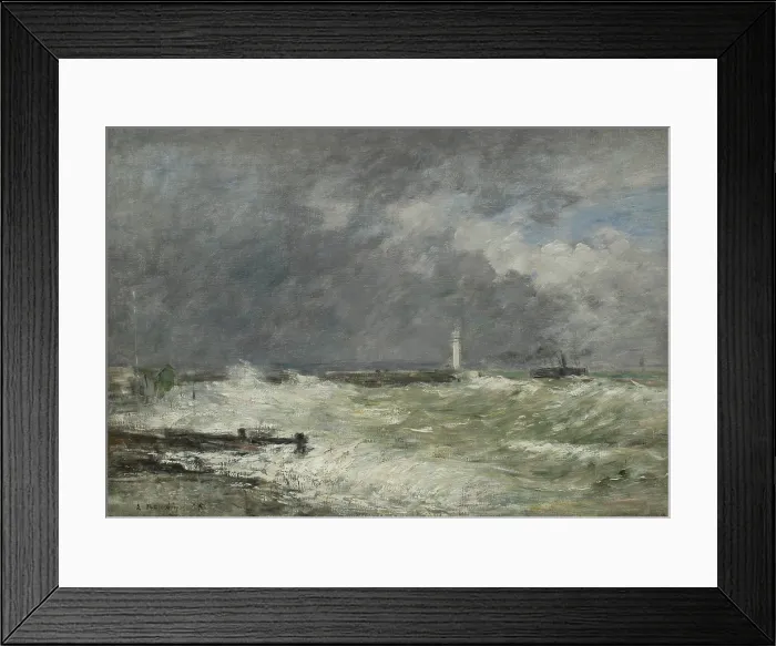 Framed Print : Entrees des jetees du Havre par gros temps, 1895. Creator: Boudin, Eugene-Louis (1824-1898) Framed Print : Entrees des jetees du Havre par gros temps, 1895. Creator: Boudin, Eugene-Louis (1824-1898)