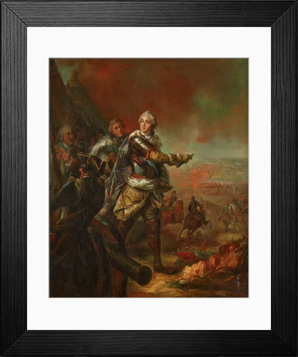 Framed Print : King Louis XV of France (1710-1774) at the battlefield, c1745. Creator: Anonymous Framed Print : King Louis XV of France (1710-1774) at the battlefield, c1745. Creator: Anonymous