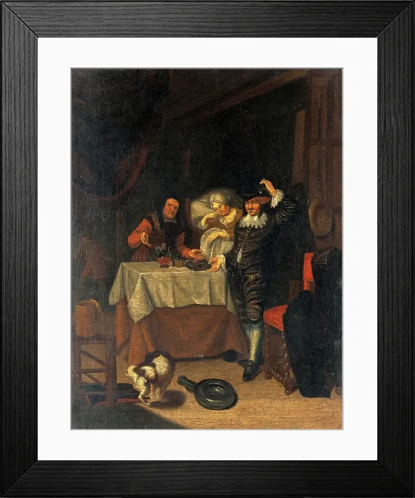 Framed Print : A physician examining a urine flask, c17th century. Creator: Unknown Framed Print : A physician examining a urine flask, c17th century. Creator: Unknown