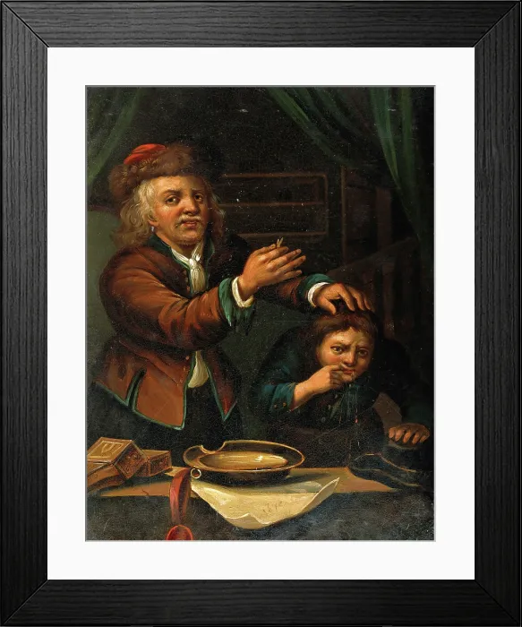 Framed Print : A surgeon extracting a tooth, c1650s. Creator: Unknown Framed Print : A surgeon extracting a tooth, c1650s. Creator: Unknown