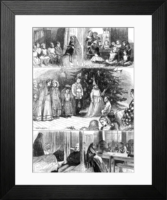 Framed Print : Christmas at Nazareth House, Hammersmith, 1874. Creator: Unknown