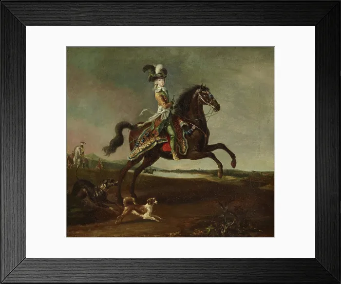 Framed Print : Equestrian Portrait of Marie Antoinette (1755-1793), Archduchess of Austria and Queen of... 1783. Creator: Brun de Versoix, Louis-Auguste (1758-1815) Framed Print : Equestrian Portrait of Marie Antoinette (1755-1793), Archduchess of Austria and Queen of... 1783. Creator: Brun de Versoix, Louis-Auguste (1758-1815)