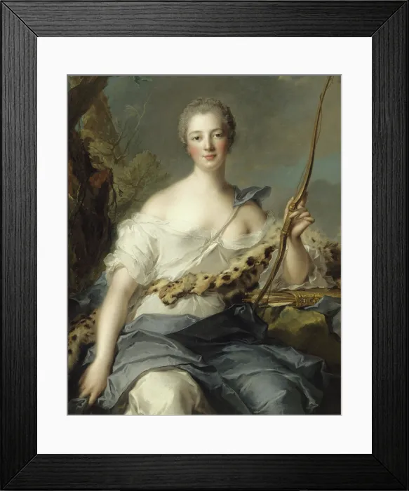 Framed Print : Portrait of the Marquise de Pompadour (1721-1764) as Diana, 1746. Creator: Nattier, Jean-Marc (1685-1766) Framed Print : Portrait of the Marquise de Pompadour (1721-1764) as Diana, 1746. Creator: Nattier, Jean-Marc (1685-1766)