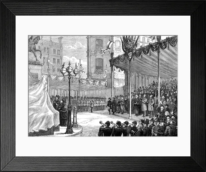 Framed Print : Unveiling the statue of the late Prince Consort in Holborn-Circus, 1874. Creator: Unknown Framed Print : Unveiling the statue of the late Prince Consort in Holborn-Circus, 1874. Creator: Unknown
