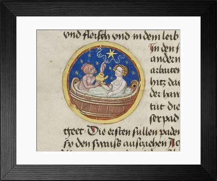 Framed Print : Miniature from Iatromathematisches Hausbuch, Gebete und Betrachtungen, Between 1477 and 1496. Creator: Anonymous master Framed Print : Miniature from Iatromathematisches Hausbuch, Gebete und Betrachtungen, Between 1477 and 1496. Creator: Anonymous master