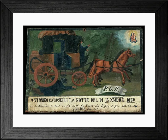 Framed Print : Antonino Caroselli run over by a coach, 1860. Creator: Unknown Framed Print : Antonino Caroselli run over by a coach, 1860. Creator: Unknown