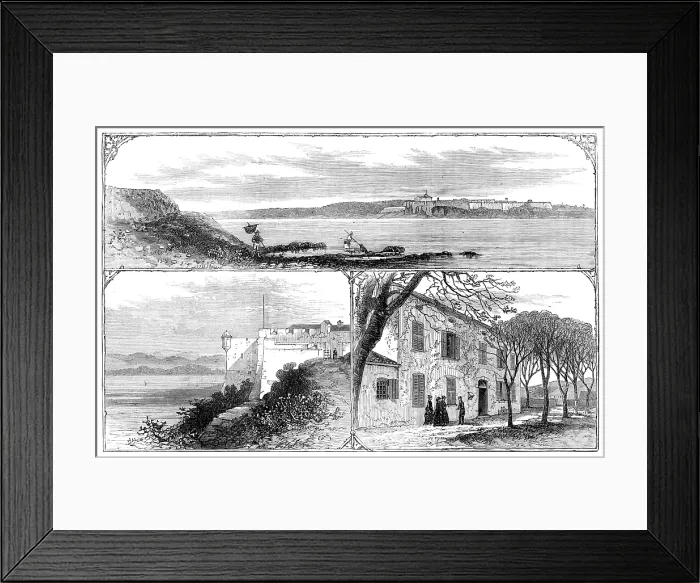 Framed Print : The Island and Fort of St. Marguerite, the prison of ex-Marshal Bazaine, 1874. Creator: Unknown Framed Print : The Island and Fort of St. Marguerite, the prison of ex-Marshal Bazaine, 1874. Creator: Unknown