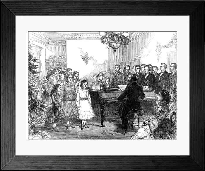 Framed Print : Christmas party at the Royal Normal College of Music for the Blind, 1874. Creator: Unknown Framed Print : Christmas party at the Royal Normal College of Music for the Blind, 1874. Creator: Unknown