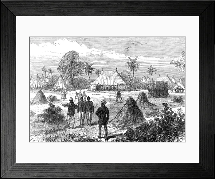 Framed Print : The Ashantee War: Captain Glover's head-quarters at Addah, from a sketch by our special artist, 1874 Creator: C. R.. The Ashantee War: Captain Glover's head-quarters at Addah, from a sketch by our special artist, 1874 Creator: C. R Framed Print : The Ashantee War: Captain Glover's head-quarters at Addah, from a sketch by our special artist, 1874 Creator: C. R.. The Ashantee War: Captain Glover's head-quarters at Addah, from a sketch by our special artist, 1874 Creator: C. R