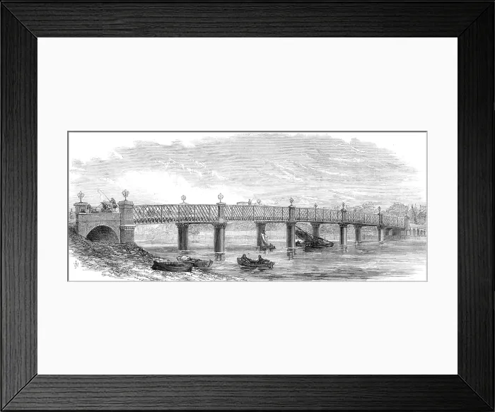 Framed Print : New bridge over the Thames at Wandsworth, 1874. Creator: Unknown Framed Print : New bridge over the Thames at Wandsworth, 1874. Creator: Unknown