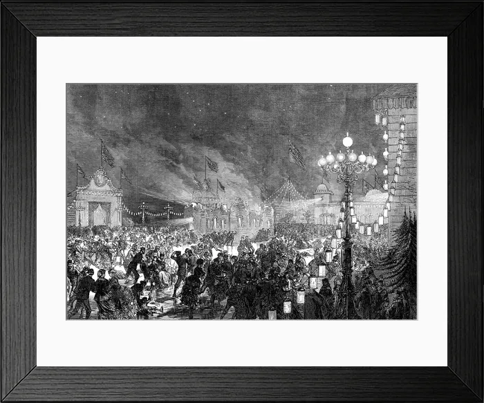 Framed Print : Grand skating fete on the Neva in honour of the Duke of Edinburgh's marriage, 1874. Creator: Unknown. Grand skating fete on the Neva in honour of the Duke of Edinburgh's marriage, 1874. Creator: Unknown Framed Print : Grand skating fete on the Neva in honour of the Duke of Edinburgh's marriage, 1874. Creator: Unknown. Grand skating fete on the Neva in honour of the Duke of Edinburgh's marriage, 1874. Creator: Unknown