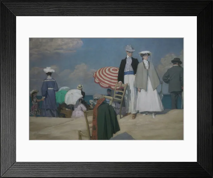 Framed Print : La Plage de Cabourg (Cabourg Beach), 1910. Creator: Prinet, Rene Francois Xavier (1861-1946) Framed Print : La Plage de Cabourg (Cabourg Beach), 1910. Creator: Prinet, Rene Francois Xavier (1861-1946)