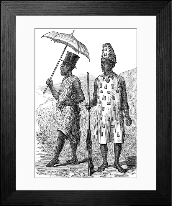 Framed Print : The Ashantee War - sketches by our special artist: an elder of the people and a warrior, 1874. Creator: Unknown