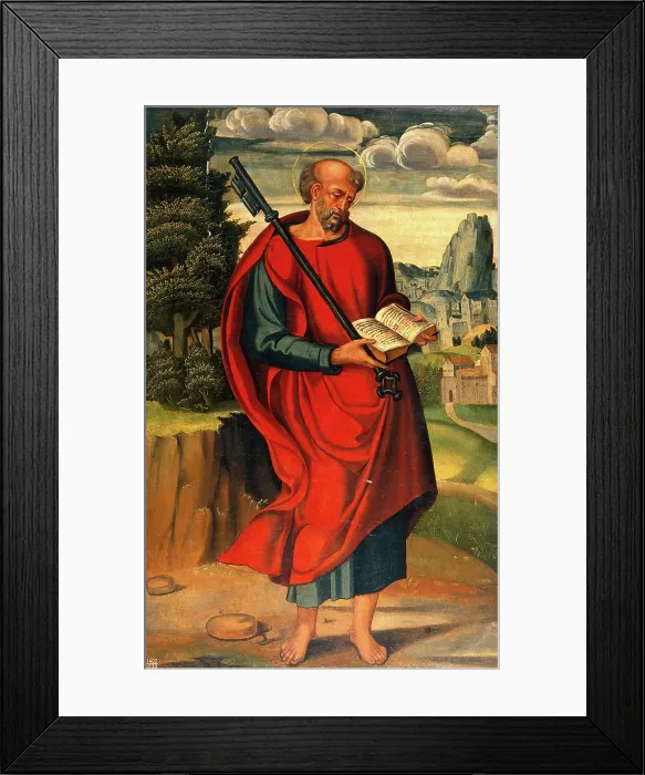 Framed Print : Saint Peter in a landscape, c1640s. Creator: Raffaello dal Colle