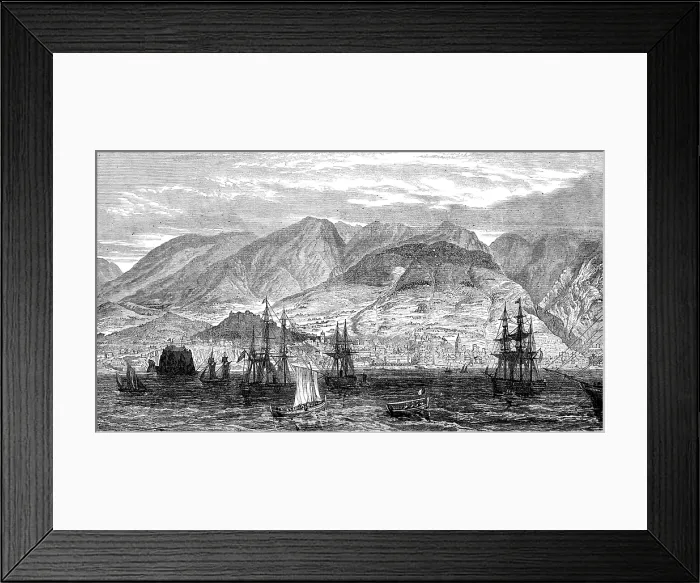 Framed Print : The Bay and Town of Funchal, Madeira, 1874. Creator: Unknown Framed Print : The Bay and Town of Funchal, Madeira, 1874. Creator: Unknown