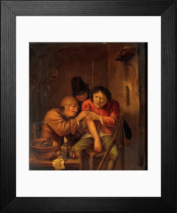 Framed Print : A surgeon attending to a man's arm, c1630s. Creator: Unknown. A surgeon attending to a man's arm, c1630s. Creator: Unknown Framed Print : A surgeon attending to a man's arm, c1630s. Creator: Unknown. A surgeon attending to a man's arm, c1630s. Creator: Unknown