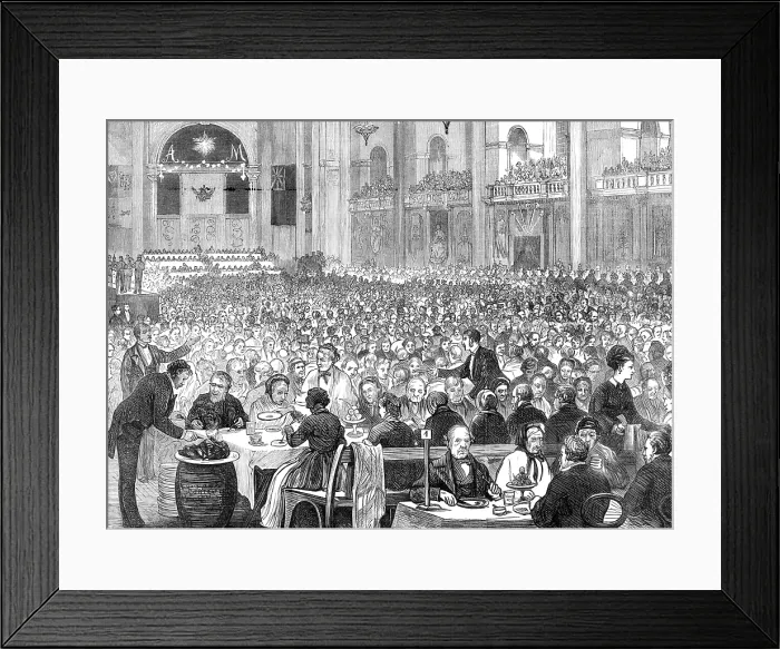 Framed Print : Marriage Festivities for the Duke of Edinburgh: the Mayor of Liverpool's treat for the poor, 1874. Creator: Unknown Framed Print : Marriage Festivities for the Duke of Edinburgh: the Mayor of Liverpool's treat for the poor, 1874. Creator: Unknown