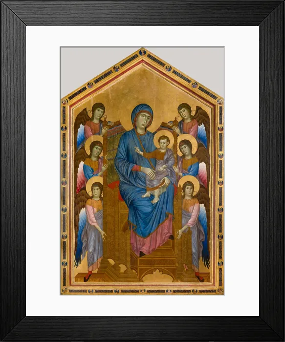 Framed Print : Maesta (Madonna and Child in Majesty Surrounded by Angels), Between 1275 and 1300. Creator: Cimabue, Giovanni (ca 1240-1302) Framed Print : Maesta (Madonna and Child in Majesty Surrounded by Angels), Between 1275 and 1300. Creator: Cimabue, Giovanni (ca 1240-1302)