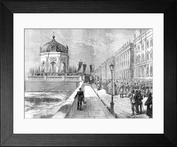 Framed Print : Blessing the Neva at St. Petersburg, from a sketch by our special artist, 1874. Creator: C. R Framed Print : Blessing the Neva at St. Petersburg, from a sketch by our special artist, 1874. Creator: C. R